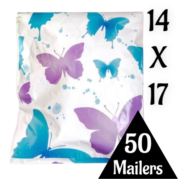 50 14X17 Poly Mailers Butterfly Flat Shipping Envelopes PRICE IS FIRM - Picture 2 of 7